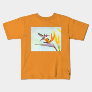 Hummingbird and Bird of Paradise Kids T-Shirt